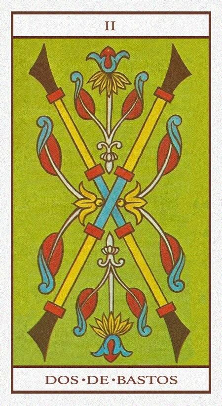 dos de bastos tarot|El 2 de bastos y sus símbolos en el tarot